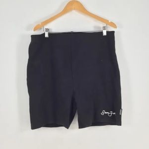 Black Ribbed Biker Cycling Short HighWaisted Stretch Cotton Sean John Missguided